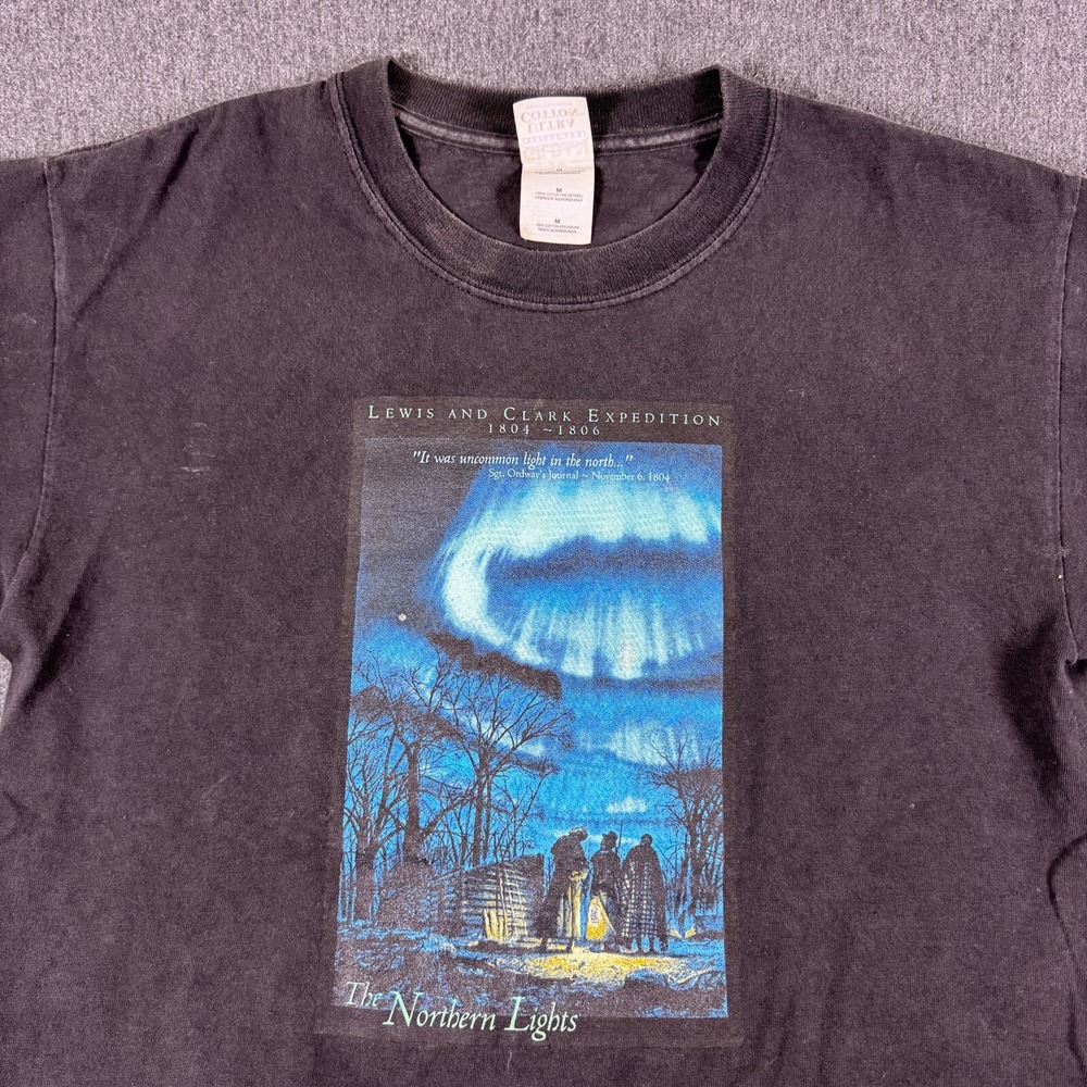 Vintage Gildan Mens Black The Northern Light Michael Haynes Eagle T-Shirt Size M